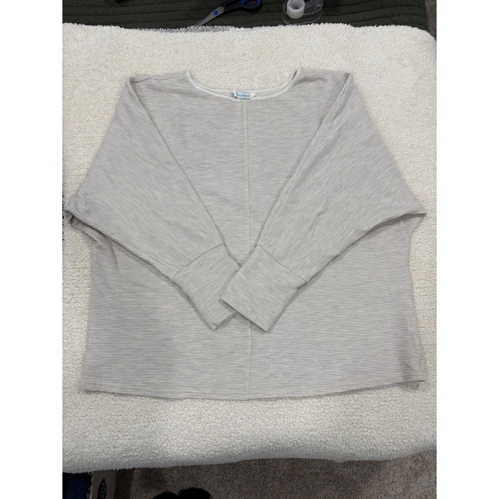 Sundance Engineered Crosswise Horizontal Ribbed Boatneck Dolman Long Sleeve
